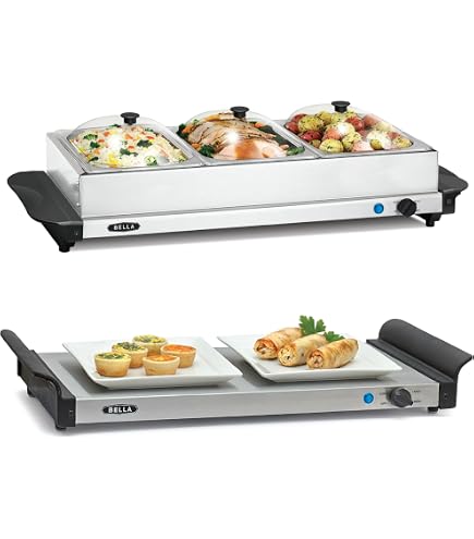 Amazon.com: BELLA 4.5 Quart Triple Electric Buffet Server, Food