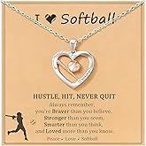 XYZING Softball/Soccer/Volleyball/Basketball/Baseball Pendant Necklace for Women, Hypoallergenic Sport Necklace Birthday Christmas Graduation Valentines Gifts for Sports Fans 16+3 Inches