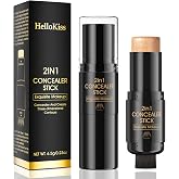 W3W Highlighter Makeup Stick - 2 In 1 cream highlighters with Built-In Brush with Radiant, Shimmery Glow Blendable Highlighter Stick Makeup for Face and Body, Long Lasting, Golden Highlighter (#03)