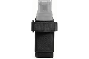 TACNEX Open Top OC/Mace Spray Holder for Duty Belt MOLLE Vest Pepper Spray Holster MK3/MK4 Cans Case 1.5" Flashlight Nylon Po
