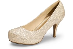 DREAM PAIRS Tiffany Women's Classic Elegant Versatile Low Stiletto Heel Dress Platform Pumps Shoes
