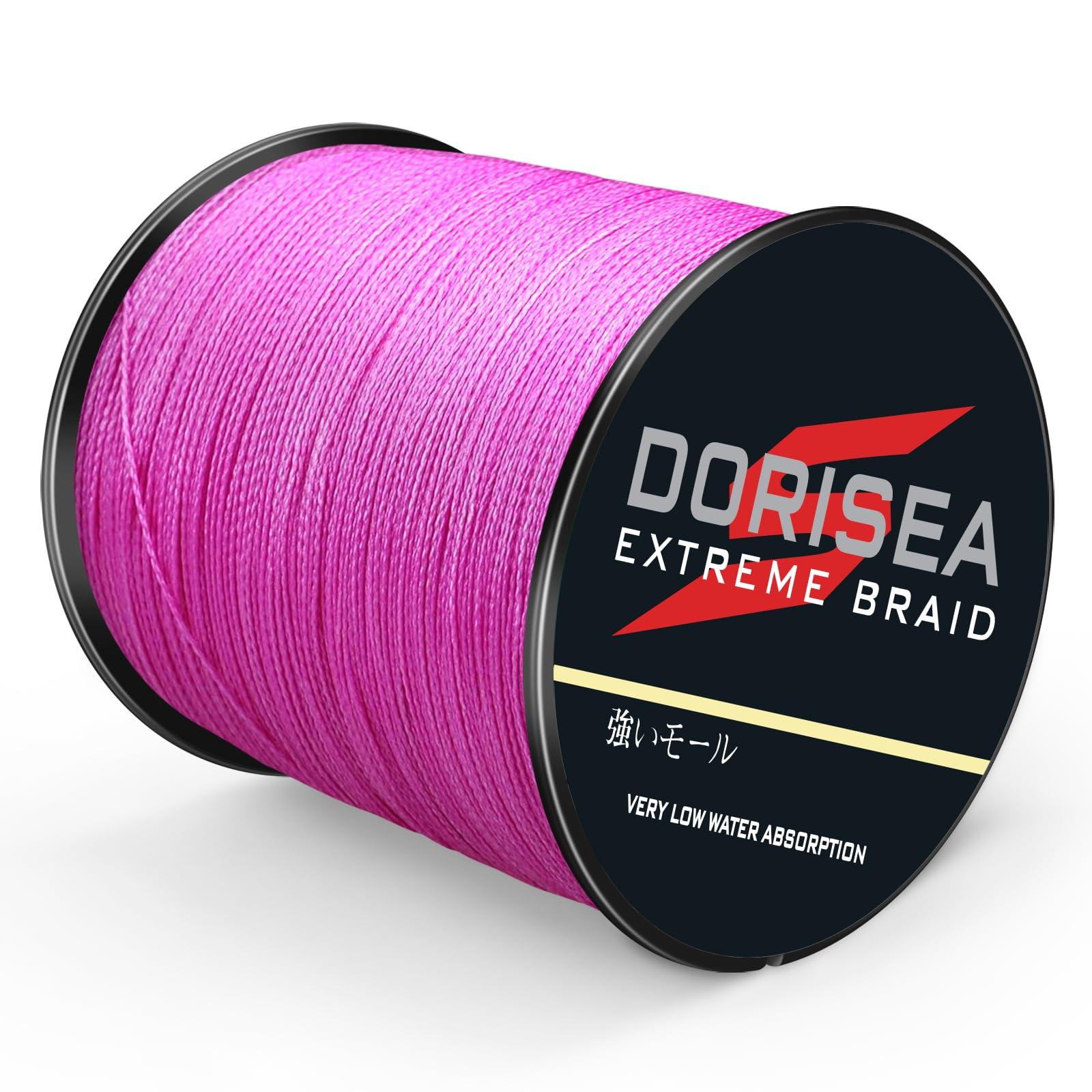 Dorisea Extreme Braid 100% Pe Braided Fishing Line 6-300Lb Test Fishing Wire 100m/109Yards Fishing String-Abrasion Resistant Incredible Superline Zero Stretch Small Diameter (Pink, 30lb/0.26mm)