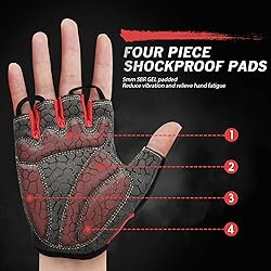 HTZPLOO Bike Gloves - Half Finger Cycling Gloves