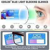 COOLOO Blue Light Blocking Glasses Anti Glare TR90 Frames Lightweight Gaming view 4