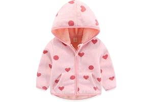DILIBA Toddler Fleece Jacket Lightweight Hooded Warm Winter Coats for Baby Boys Girls