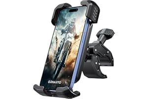 ORNARTO Bike Phone Holder, Rotatable Motorcycle Phone Mount - Cell Phone Holder Handlebar Clamp for Scooter and Bike, Compatible with iPhone 15 14 13 12 Series, 2.17~3.54" Wide Phones (Black)