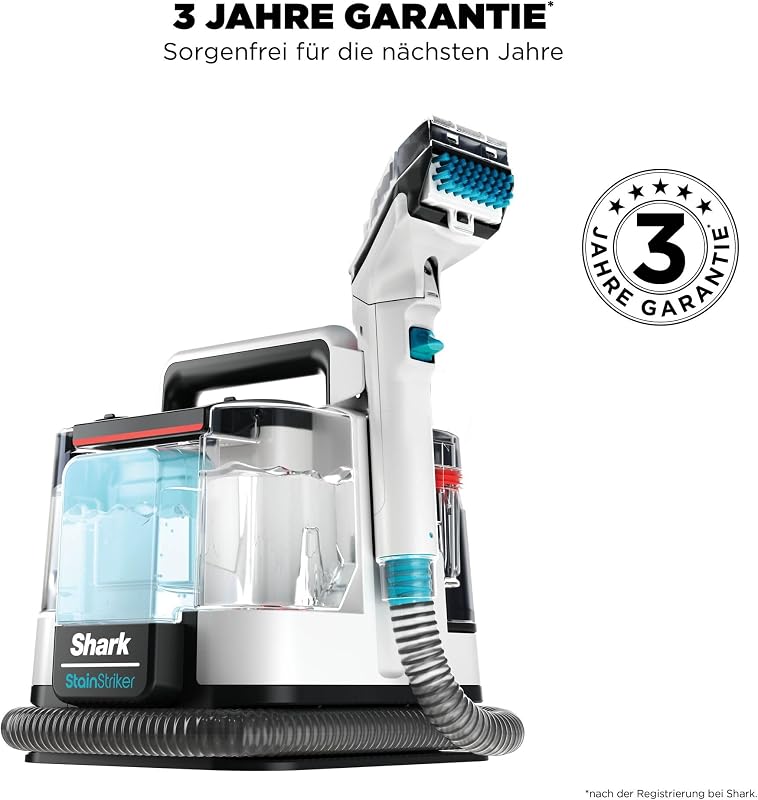 StainStriker Fleckenreiniger, 5 Aufsätze, 450 W, Weiß/Türkis