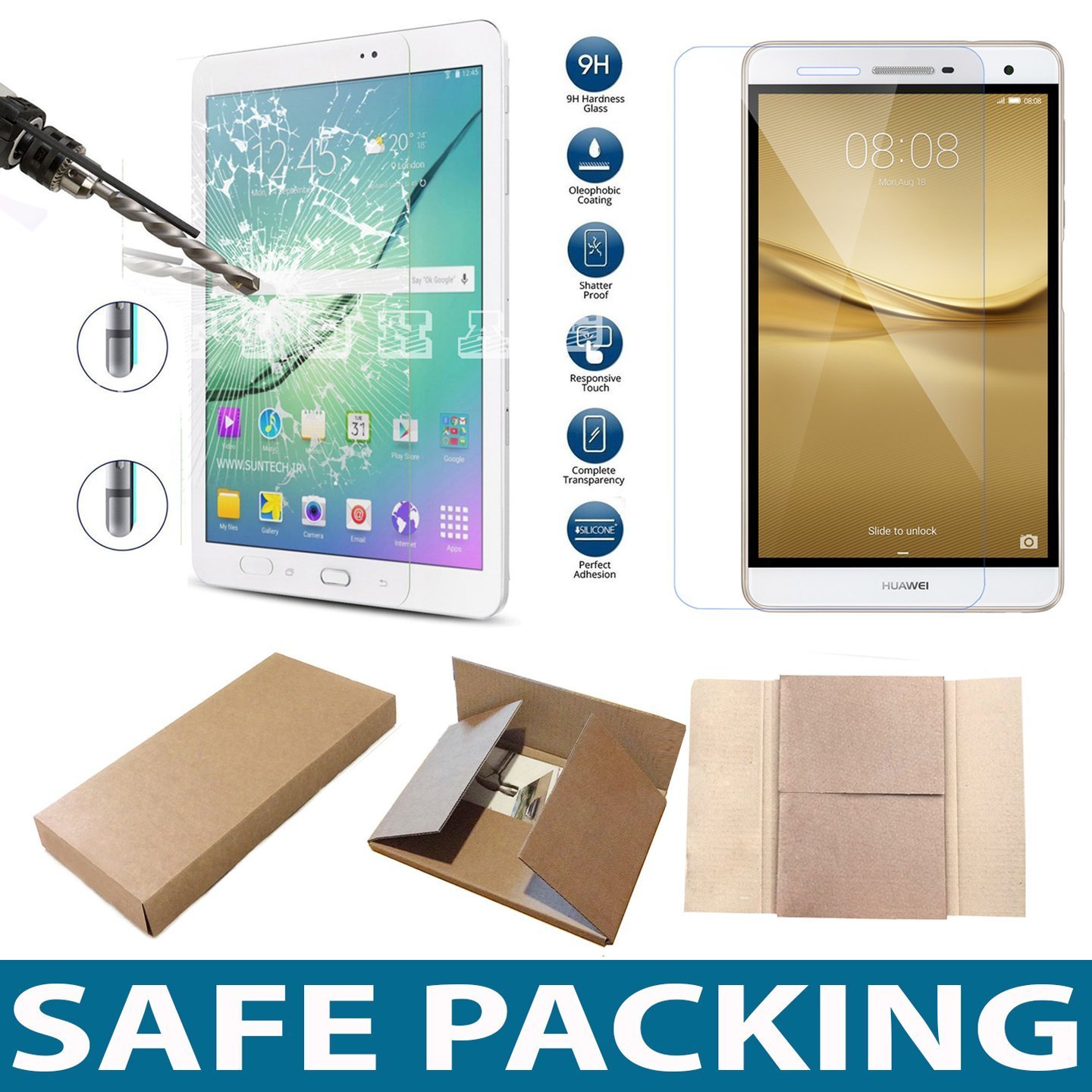 Premium TemperedGlass Screen Protector for 10 inch tab tablet HD Clear