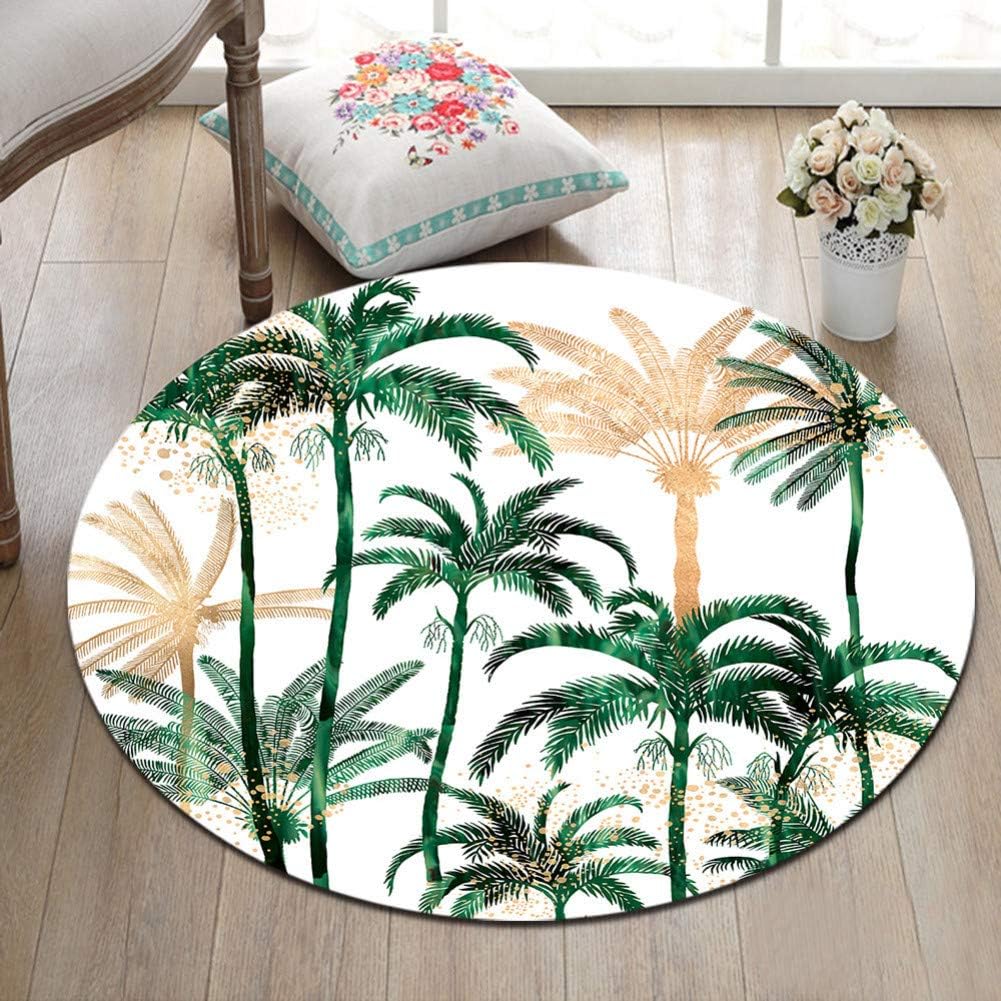 BBNNN Tropische Pflanze Kokosnussbaum Bedruckte runde Teppiche