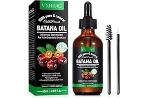 VXHDAG Batana Oil – 100% Pure & Natural from Honduras for Hair Growth, Eliminates Split Ends, Enhances Radiance & Nourishment for All Hair Types, 2.02 fl oz