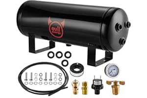 EVIL ENERGY 1.5 Gallon Air Tank Kit 6 Ports 1/4" NPT 150PSI Rated for Truck, Car, Air Horn, Inflating Tires, Suspension Syste