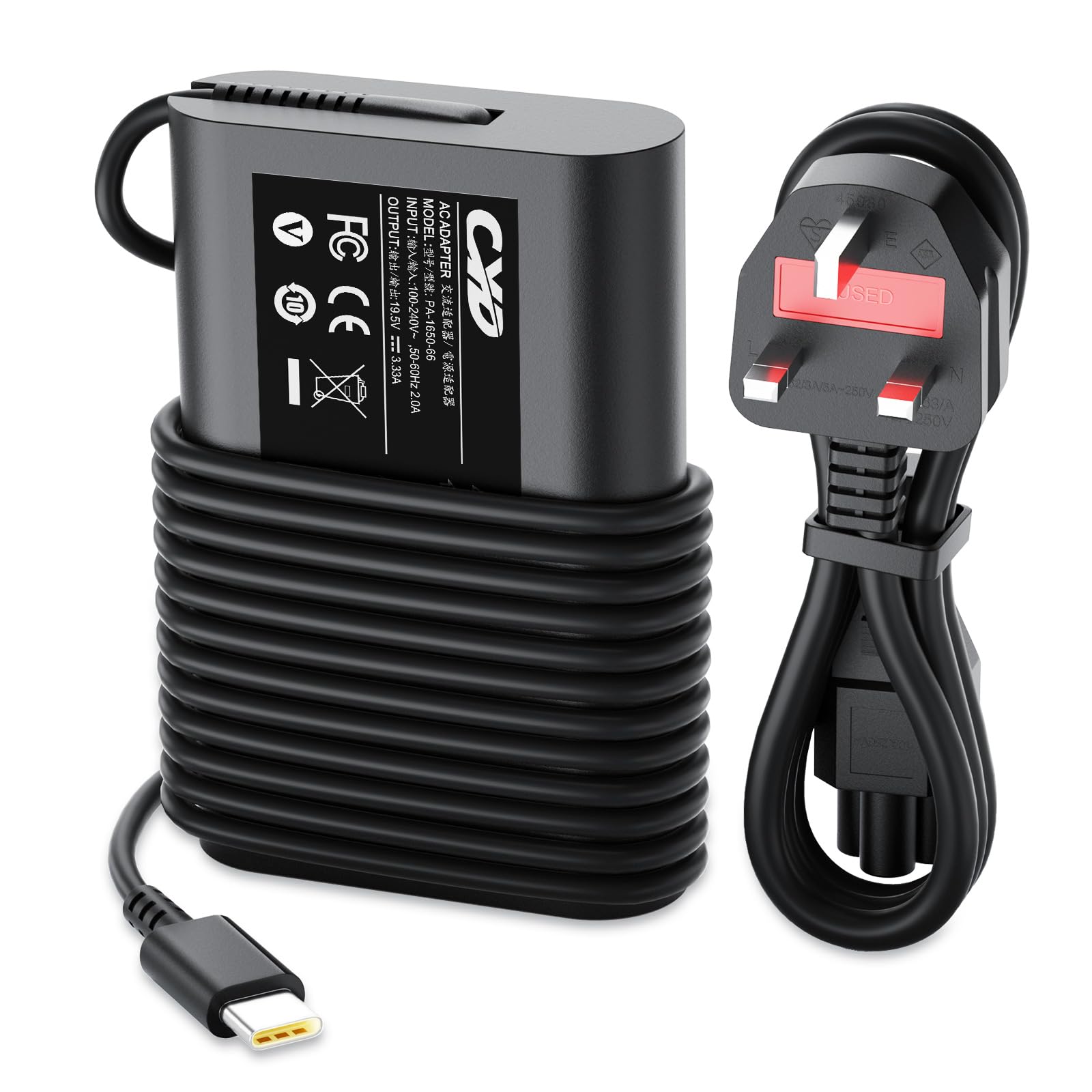 Chromebook USB C Charger 90w, CYD 90w usb c laptop charger made for Lenovo Yoga X61S X280X X140e C930-13IKB C740-14 920-13IKB 910-13IKB2 730-15IKB 2-IN-1 930 380 290 USB C PD Charger Series