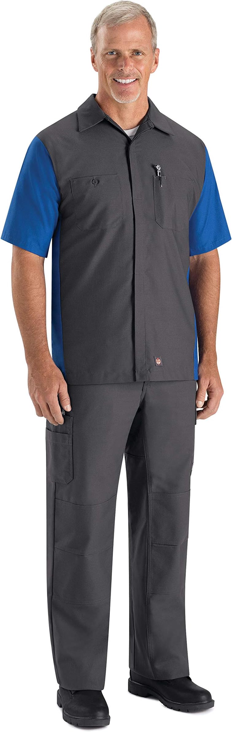 Red KapMen's Ripstop Crew Shirt, Short Sleeve