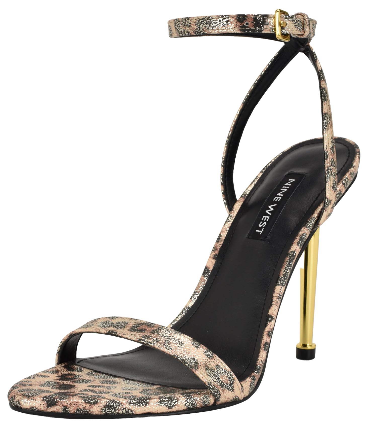 Photo 1 of Nine West Women's Reina Heeled Sandal, Gold Shimmer Leopard 713, 7.5