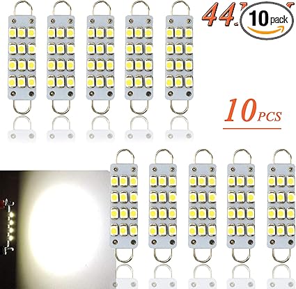 10* 44mm 12-SMD Interior White Festoon 1.73/" LED Light Bulb 561 562 564 US Sales
