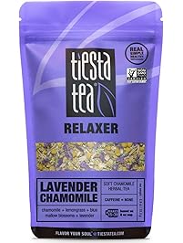 Soft Chamomile Herbal Tea | LAVENDER CHAMOMILE 0.9 Ounce Pouch by TIESTA TEA | Caffeine Free | Loose Leaf Herbal Tea Relaxer Blend | Non-GMO