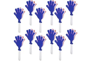 ZCYSRLQIN 12 Pcs Red/White/Blue Hand Clappers 7.5 Inch Noise Makers Plastic Noisemakers Patriotic Party Favors for 4th of July Independence Day Sporting Events Cheers Ball Noisemakers