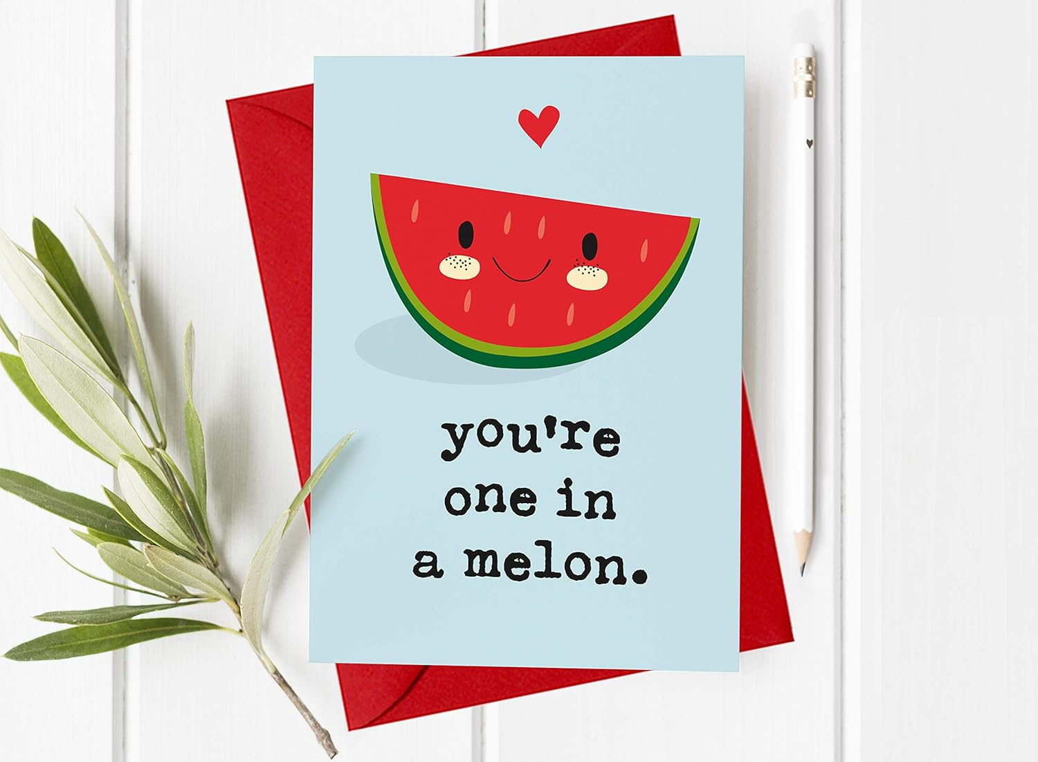 You're One in a Melon Greeting Card, Valentine's Day, Anniversary, Birthday, Partner, Husband, Wife, 1st, First, Valentines - Image 3