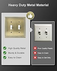 TREEWELL 2-Pack Double Toggle Light Switch Cover