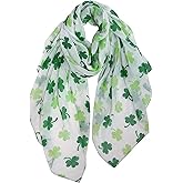 DDNFO Women's St.patrick's Green Shamrock Scarf Clover Scarveshead scarf,Wrap,Wrap Shawl(DDNPJ8)