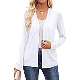 Halife Womens Lightweight Cardigans with Pockets Long Sleeve Casual Soft Open Front Knit Cardigan Sweaters