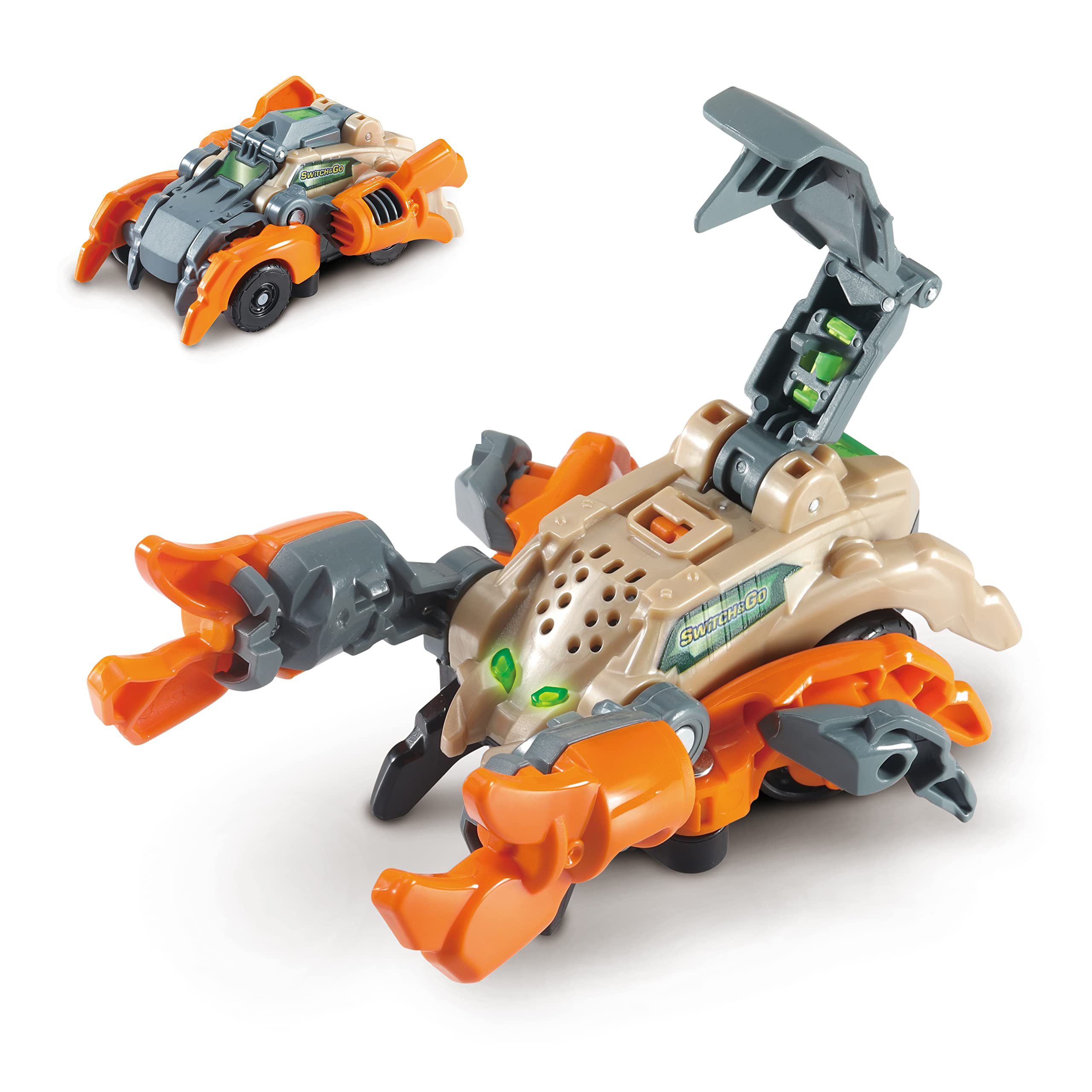 VTech - Switch&Go Dinos OneClick, Poison the Armored Scorpion, Dinosaurs and Action Figures, Transformable Toy in 1click 2in1 Dino-Car, For Children +3 Years, ESP Version