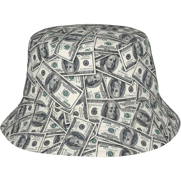 PURFANREE Women Teens Money Dollar Print Bucket Hat Reversible