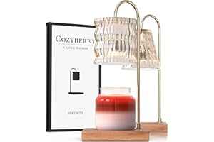 Cozyberry® Glass Candle Warmer Lamp, Compatible with Yankee Candle Large Jar, Candle Lamp, Dimmable & Timer Candle Melter for Candle, Wax Melt, Small & Large Size Jar Candles (Cylinder, Auto Timer)