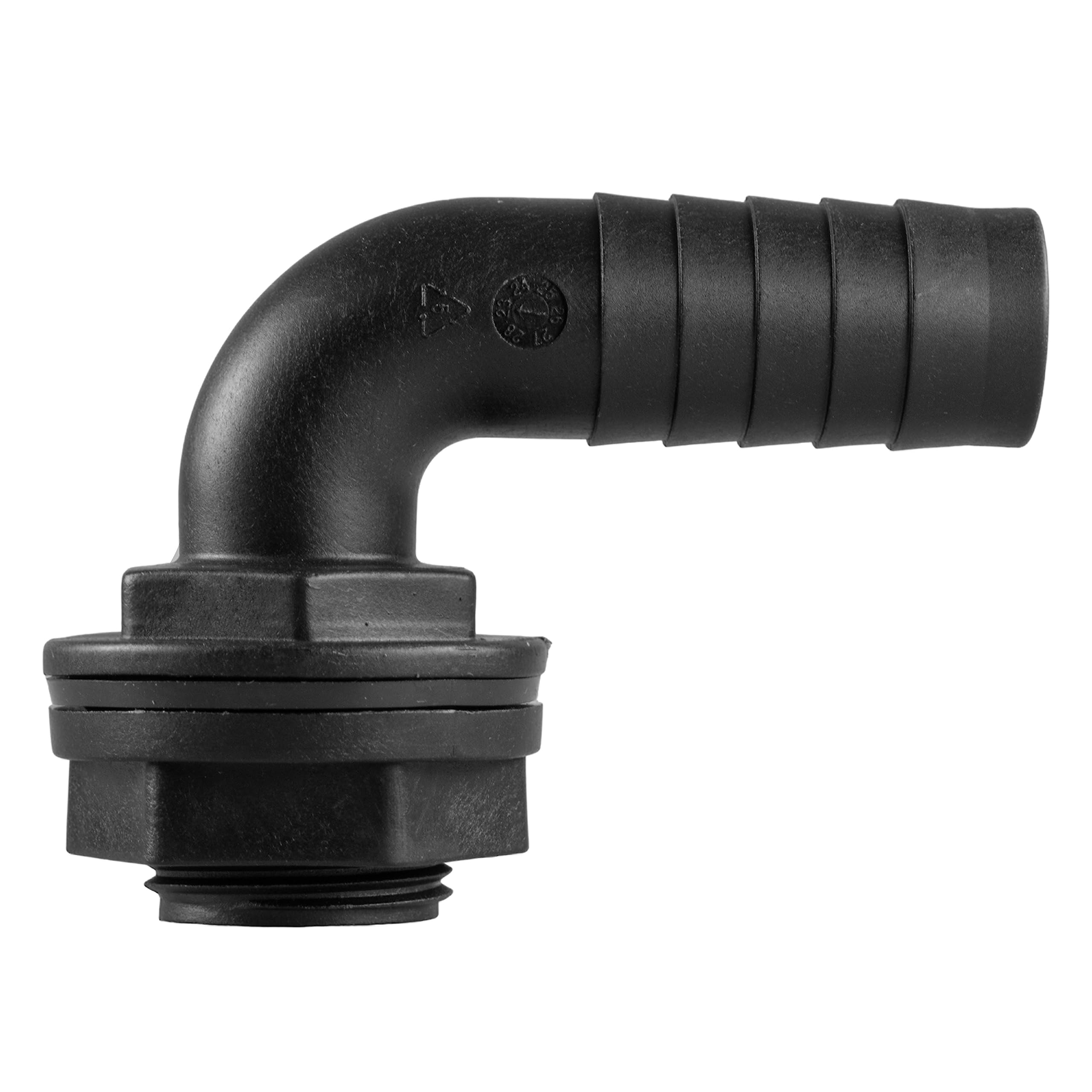 Waterbutt/WaterTank Rain Barrel Storage Overflow Outlet Elbow Joiner for 3/4" (20mm) Hose with Nut and Washer Requires A 26MM Hole