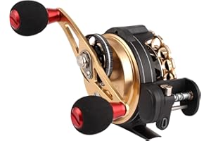 EQULUP Inline Ice Fishing Reel, All Metal Fishing Wheel 3.6:1 Positioning with Magnetic Automatic Line Out Device for Raft, Lake, Sea, Rock Fishing
