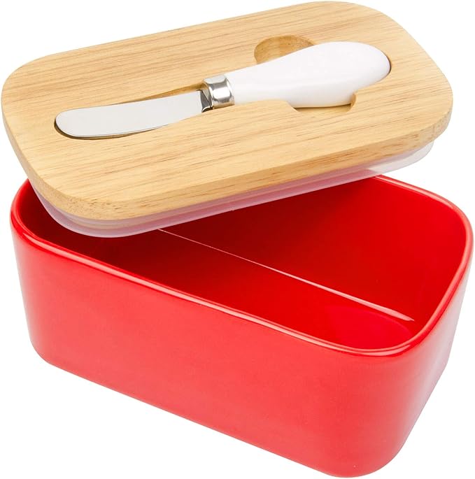 Arswin Butter Dish with Lid, LARGE 650ml Porcelain Keeper