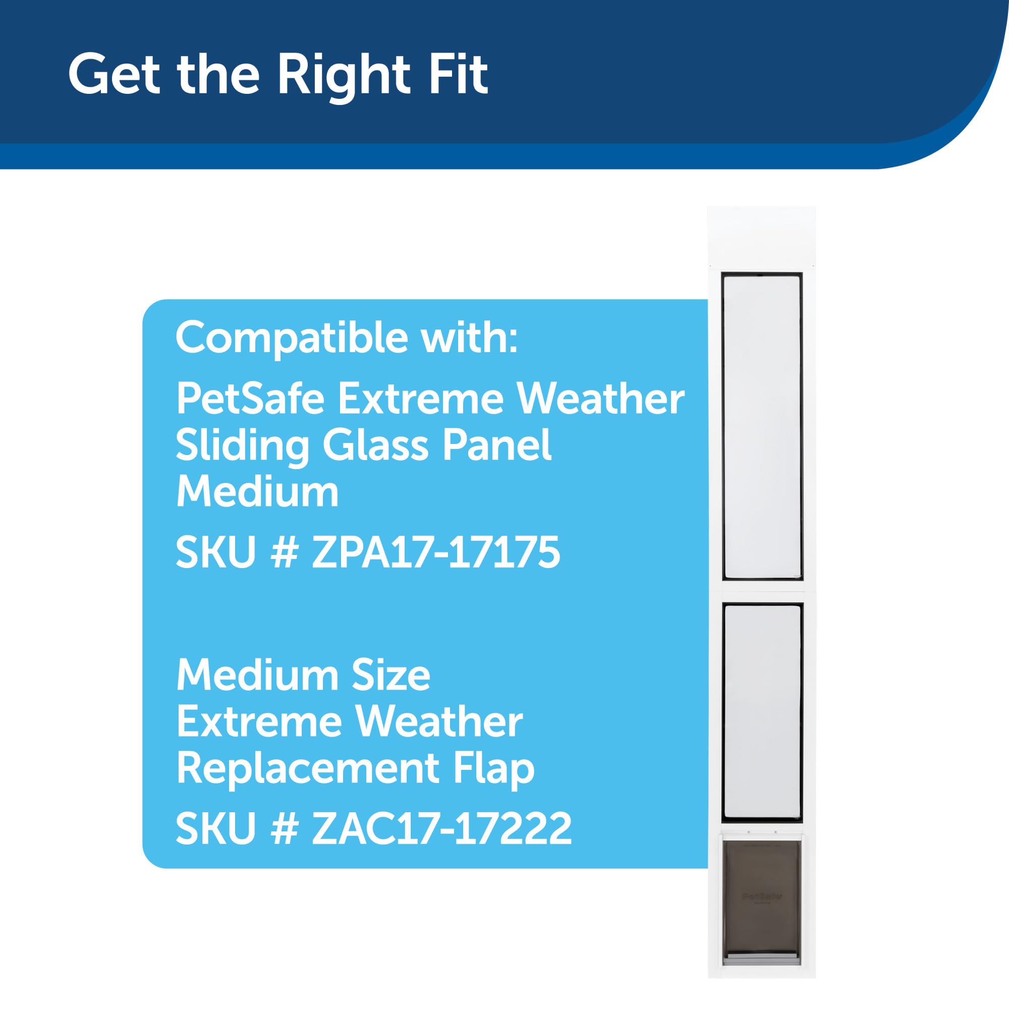 PetSafe Extreme Weather Sliding Glass Pet Door Replacement Flaps – Energy Efficient – Size Medium – Compatible Extreme Weather Sliding Glass Pet Door for Dogs and Cats