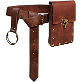 Belt Pouch Waist Bag Fanny Pack Steampunk Phone Holder Medieval Bag Leather Belt Renaissance Cosplay Costume Accessories (1-Brown)