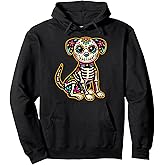 Dia de los Muertos Skeleton Sugar Skull Dog Day of the Dead Pullover Hoodie