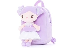 Gloveleya Toddler Backpack Kids Backpack with Candy Purple Doll 9"