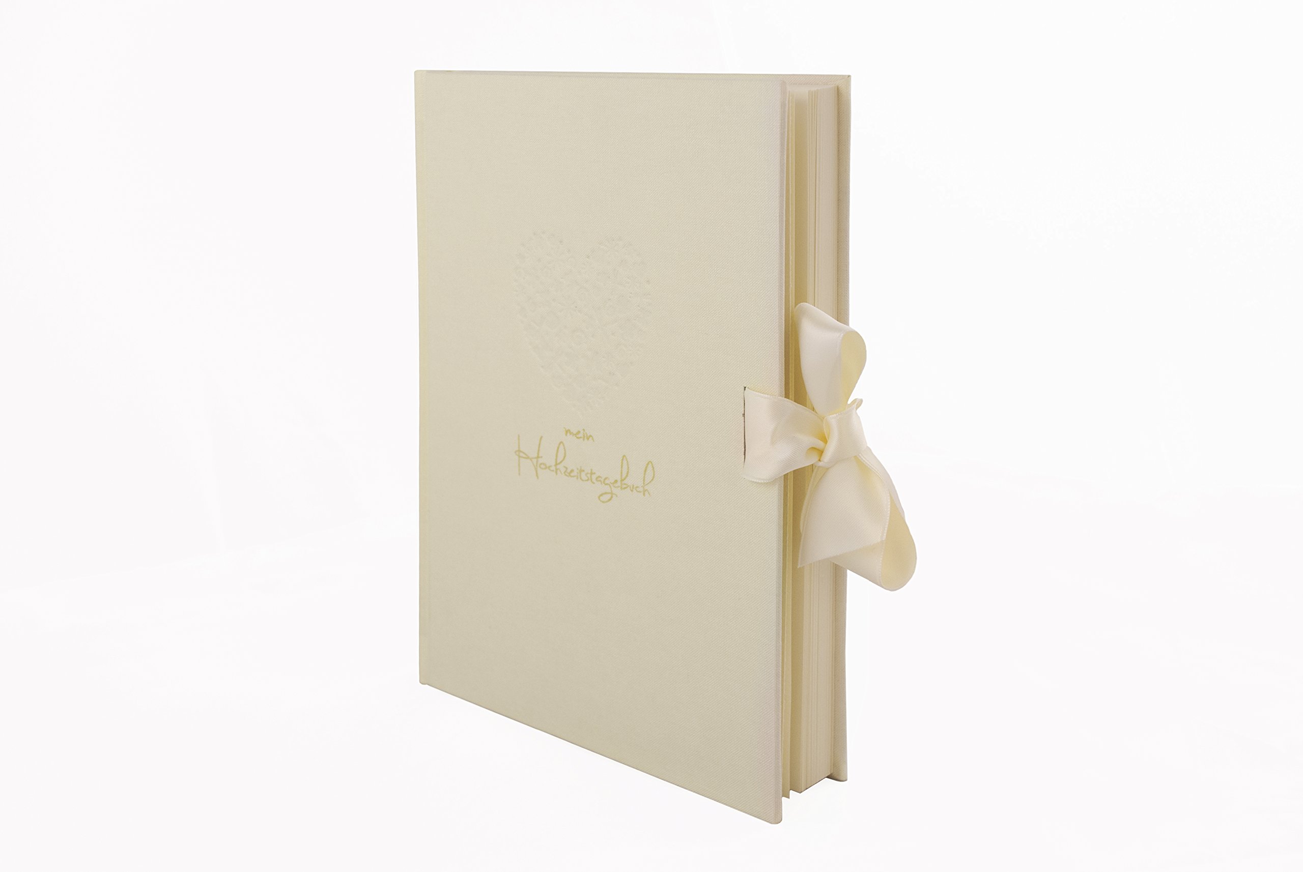 Wedding diary "Herzensfreude", cream-coloured wedding diary with loving details