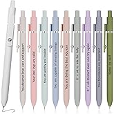 Crtiin 10 Pcs Inspirational Gel Pens 0.5mm Quick Dry Black Ink High-end Series Fine Point Smooth Writing Pens for School Office Supplies for Women Men New Job &Promotion Congratulation Gifts