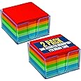 1InTheOffice Memo Cube, Assorted Colors Memo Pad 500 Sheets "2 Pack"
