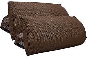 OSTLTTYN Zero Gravity Chair Set of 2 Replacement Pillow Headrest with Elastic Band, Universal Soft Removable Padded Cushion Head Pillow for Zero Gravity Lounge Chair, Folding Patio Lawn Recliner Chair, Brown