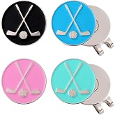 Fukaisu 4pcs Golf Ball Marker with Hat Clip, Iron Magnetic Golf Cap Clips &amp; Ball Marker Magnet Accessories for Belt Bag Gloves Men Women Golfer Gift (4 Colors)