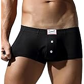 FEOYA Men Ribbed Boxer Briefs Breathable Pouch Underwear Sexy Low Rise Bulge Trunks Underpants