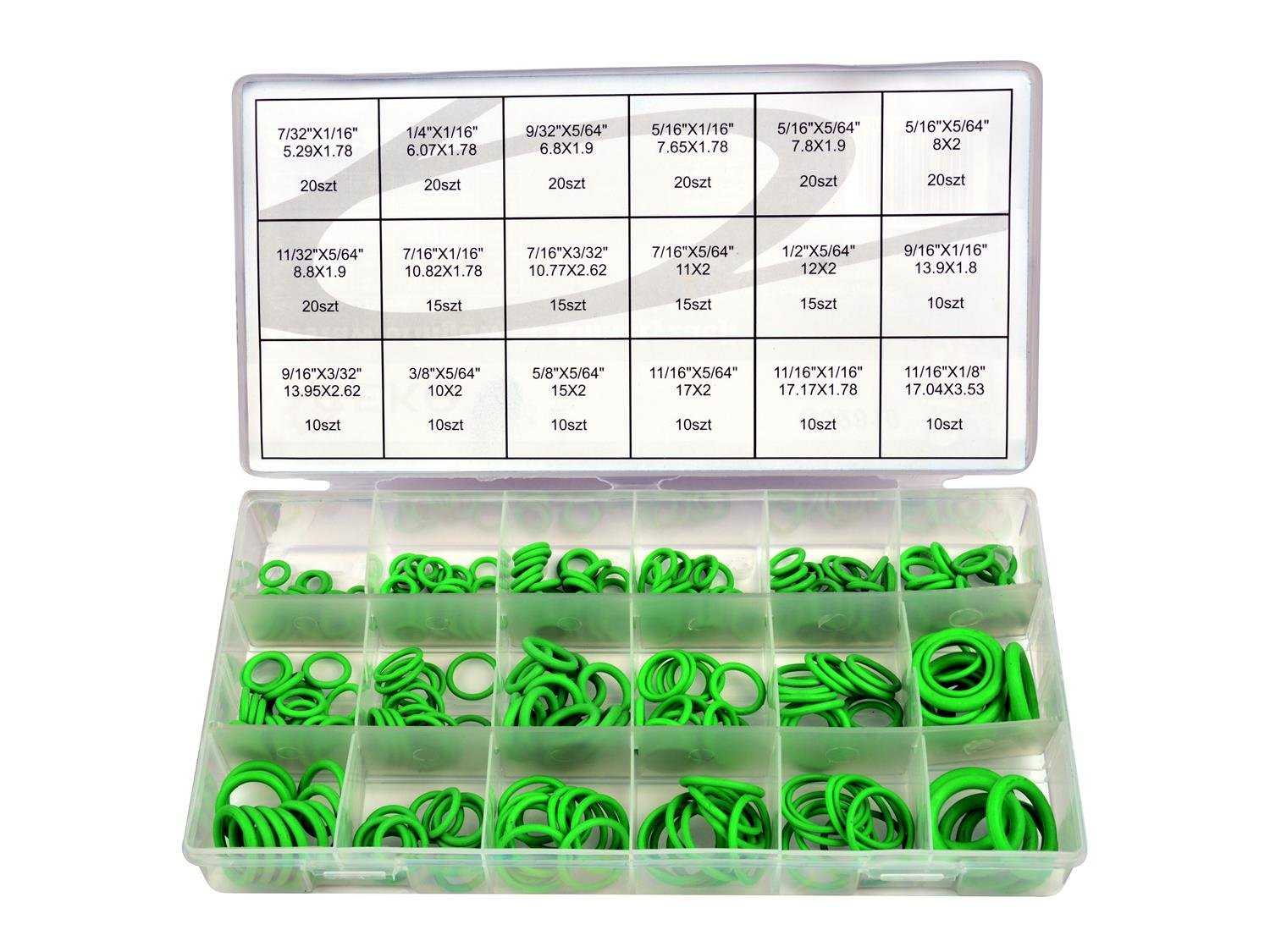 Geko G02810 O-Ring Assortment, 270 Pieces, Green