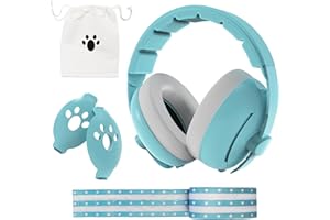 Moonybaby 2-in-1 Baby Ear Protection, Comfortable Headphones, Noise Cancelling, Adjustable Baby Headphones with Stretchy Band