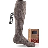 Juclise Alpaca Wool Knee High Terry Lined Boot Socks Heavyweight,Winter Thick Warm Fleece Thermal Moisture Wicking