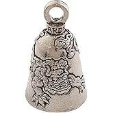 Guardian Bell Foo Dog Good Luck Bell w/Keyring & Black Velvet Gift Bag | Motorcycle Bell | Lead-Free Pewter | Good Luck Gift to Friends & Family | Bike Bell | Made in USA