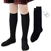 Mini angel Girls Knee High Socks Seamless Boys School Uniform Socks Kids Soccer Socks Cotton Long Socks 3/5 Pack