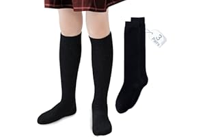 Girls Knee High Socks Seamless Boys School Uniform Socks Kids Soccer Socks Cotton Long Socks 3/5 Pack