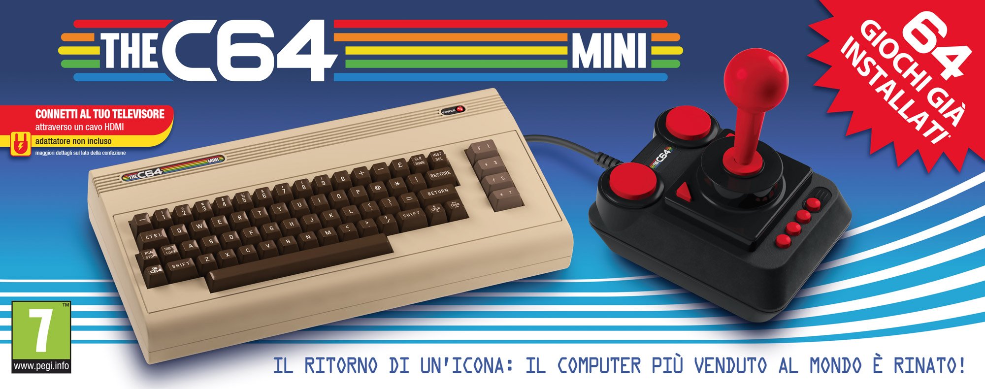 Commodore 64 Mini Retro PC Legacy Games Console CBM64 with Joystick