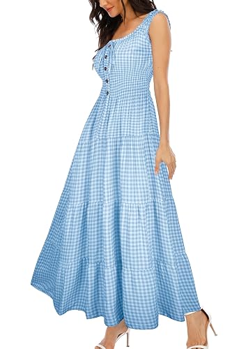 OSTOO Women's Sleeveless Boho Floral Maxi Dress - Tiered, Flowy Long Dress For Summer, Sizes S-XXL - View #5