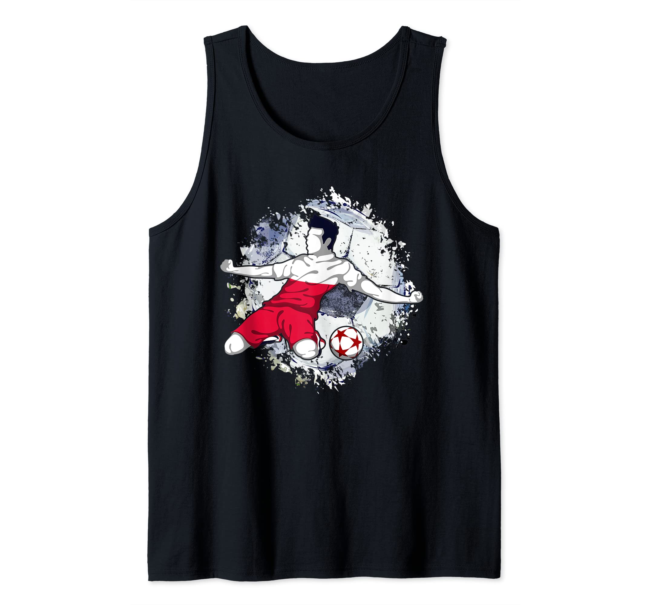 Poland Soccer Polish National Flag Proud Football Striker Tank Top